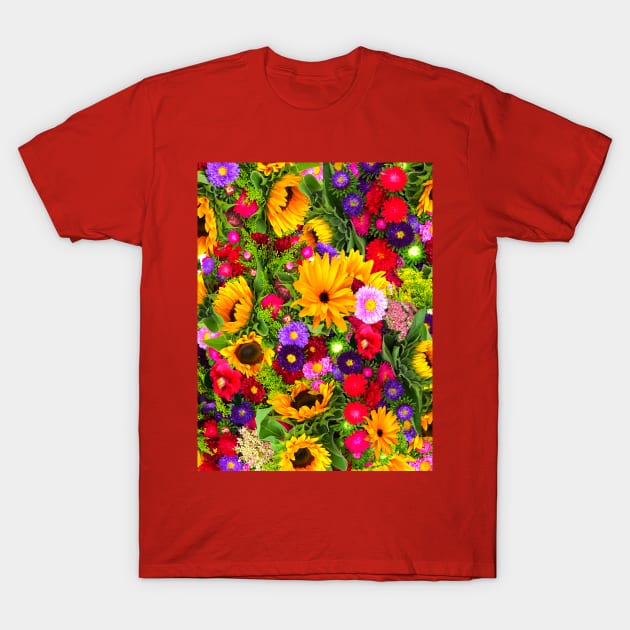 Multicolor flowers T-Shirt by YamyMorrell